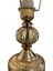 Royal Altın Renkli Metal Ayak Bal Rengi Cam Krem Başlıklı Şık Abajur Masa Lambası 2