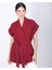 Kadın Bordo Düşük Omuzlu Oversize Kuşaklı Yelek 4