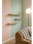 60 cm 40 cm 30 cm 3lü Safir Meşe Mdf Uçan Duvar Rafı Gizli Bağlantı Kitaplık 1