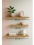 60 cm 40 cm 30 cm 3lü Safir Meşe Mdf Uçan Duvar Rafı Gizli Bağlantı Kitaplık 2