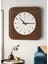 Modern Delikli Tasarım Duvar Saati | Ceviz & Beyaz Mdf | 48CM Büyük Boy 6