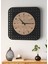 Modern Delikli Tasarım Duvar Saati | Ceviz & Beyaz Mdf | 48CM Büyük Boy 6
