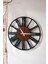 Modern Tarz Siyah Duvar Saati – Kahverengi Detaylı Dekoratif Model 3