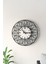Dekoratif Yeni Modern Adhara Beyaz Ahşap Duvar Saati - 48X48CM - 2 Adet Vazo Tablo Hediye 5