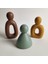 Dekoratif Modern Minimalist Aile Figürleri Sonbahar Renkleri 3'lü Set 1