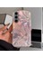 Samsung Galaxy S23 Fe Uyumlu Zebana Pembe Kalp Desenli Silikon Kılıf 1