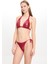 Kadın Deri Görünümlü Çift Spagettili Geniş Üçgen Bikini Takımı 25SW019ST 2