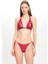 Kadın Deri Görünümlü Çift Spagettili Geniş Üçgen Bikini Takımı 25SW019ST 3