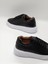 %100 Deri Günlük Erkek Sneaker Siyah-Beyaz 6
