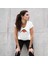 Kırmızı Pilates Topu V Yaka Kadın Beyaz Tasarım T-Shirt 2