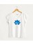 Mavi Lotus Yoga V Yaka Kadın Beyaz Tasarım T-Shirt 1