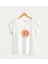 Turuncu Dairesel Yoga Görselli V Yaka Kadın Beyaz Tasarım T-Shirt 1