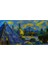 Sarı Lacivert Gece Canvas Tablo (60X120) 2