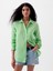 Kadın Yeşil Keten Boyfriend Gömlek 1