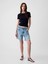 Kadın Lacivert Modern Fitilli Crop T-Shirt 3