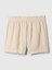Kadın Bej Crinkle Gauze Pull-On Şort 2