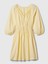 Kadın Sarı Keten Karışımlı Mini Elbise 2