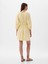 Kadın Sarı Keten Karışımlı Mini Elbise 4