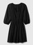 Kadın Siyah Keten Karışımlı Mini Elbise 2