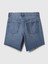 Kadın Koyu Mavi 8" Mid Rise '90S Loose Denim Bermuda Şort 2