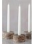 Trrten Mermer Şamdan Mumluk 3lü Set Silver Dark 3