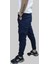 Erkek Jogger Beli ve Paçası Lastikli Keten Indigo Kargo Pantolon 2