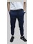 Erkek Jogger Beli ve Paçası Lastikli Keten Indigo Kargo Pantolon 1