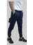 Erkek Jogger Beli ve Paçası Lastikli Keten Indigo Kargo Pantolon 3