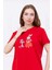 Kadın Tavşan Desenli Pijama Takımı Kırmızı 7