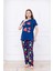 Kadın Karpuz Desenli Pijama Takımı Lacivert 8