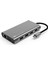 Type-C Adaptör USB Çoğaltıcı Hdmı-Vga Ethernet Dönüştürücü 2xhdmı 4K Full Hd Gri 1