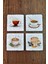 Elite Kahve Temalı Doğal Taş Bardak Altlığı - Stone Coasters 1 Adet 1