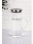 Elite Paslanmaz (Çelik) Metal Vakumlu Sızdırmaz Kapaklı Borosilikat Cam Ofis Plaza Sürahisi 1500 ml 1 Adet 1