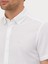 Erkek Beyaz Slim Fit Keten Karışımlı Kısakol Gömlek 50269570-VR013 7