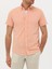 Erkek Turuncu Slim Fit Keten Karışımlı Kısakol Gömlek 50269570-VR051 6