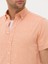 Erkek Turuncu Slim Fit Keten Karışımlı Kısakol Gömlek 50269570-VR051 7