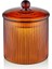 Elite Striped Borosilikat Cam Şekerlik Amber 9X9X11 cm CAM0442 1 Adet 1