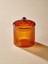 Elite Striped Borosilikat Cam Şekerlik Amber 9X9X11 cm CAM0442 1 Adet 2