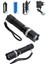 El Feneri Seti, LED, Zoom, Solar, Pilsiz, Siyah, 6 Parça, Profesyonel, Dayanıklı 1