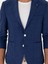 Erkek Mavi Slim Fit Keten Karışımlı Ceket 50264777-VR028 7