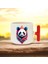 Renkli Panda Tasarımlı Kırmızı T Kulplu Seramik Baskılı Kupa Bardak 250 ml 2