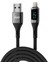 12W Dijital LED Ekranlı Usb-A To Lightning iPhone iPad Örgülü Hızlı Şarj ve Data Kablosu 1 Metre 1