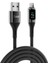 12W Dijital LED Ekranlı Usb-A To Lightning iPhone iPad Örgülü Hızlı Şarj ve Data Kablosu 1 Metre 3