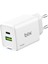 BX2P46G Gan Pd 45W Type-C ve Usb-A Qc 18W Çift Portlu Akım Korumalı Hızlı Şarj Cihazı (Beyaz) 1