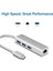 Type C Ethernet 1000MBPS - 1 Gigabit RJ45 Adaptör ve 3 USB Bağlantı Noktası 3.0 Data Hub MacBook Air/pro iMac Acer Lenovo Asus Hp Samsung Huawei ile Uyumlu - Gümüş 2