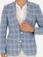 Erkek Mavi Slim Fit Keten Karışımlı Ceket 50264757-VR036 6