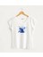 Mavi Yoga Görselli V Yaka Kadın Beyaz Tasarım T-Shirt 1