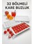 Elite 32'li Kare Buzluk Küp Buz Şık Içecek Buz Kalıbı Alt Üst Kapalı Kare Buz Kalıbı 1 Adet 1