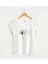 Karahindiba Çiçekli V Yaka Kadın Beyaz Tasarım T-Shirt 1