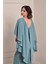 Mint Pelerinli Krep Elbise 5515 5